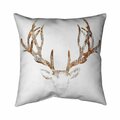 Begin Home Decor 26 x 26 in. Wood Looking Deer Head-Double Sided Print Indoor Pillow 5541-2626-AN235